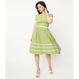 Unique Vintage Cotton Swing Dress